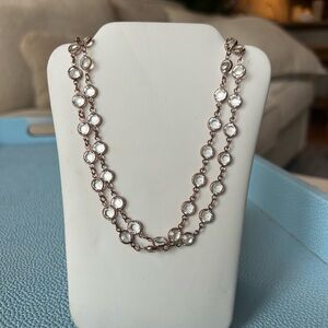 Touchstone crystal by Swarovski Chanel necklace in rose gold ￼